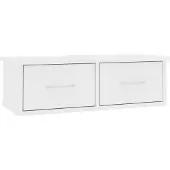 vidaXL Étagère murale et tiroirs Blanc 60x26x18,5 cm Bois d'ingénierie