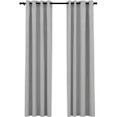 vidaXL Rideaux occultants Aspect lin avec œillets 2 pcs Gris 140x245cm