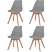 vidaXL Chaises de salle à manger 4 pcs. Gris Plastique