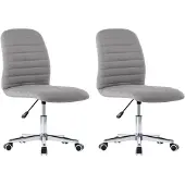 vidaXL Chaise de salle à manger 2 pcs. Tissu gris clair
