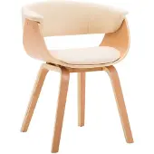 vidaXL Chaise de salle à manger Crème Bois courbé et similicuir
