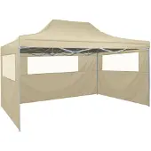vidaXL Tente pliante avec 3 éléments latéraux 3x4,5 m Crème