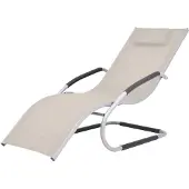vidaXL Chaise longue avec coussins, en aluminium et textilène, couleur crème