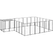 vidaXL Chenil Noir 12,1 m² Acier