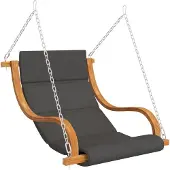 vidaXL Chaise longue suspendue sans support de balançoire avec coussin Bois de bug massif