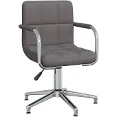 vidaXL Chaise de bureau Pivotante Tissu gris foncé