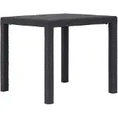 vidaXL Table de jardin brune 79x79x72 cm plastique aspect rotin