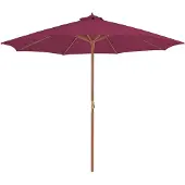 vidaXL Parasol avec mât en bois 300 cm rouge bordeaux
