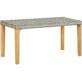 vidaXL Banc de jardin 120 cm Gris Poly rotin et bois massif Acacia