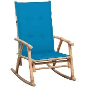 vidaXL Chaise à bascule avec coussin en bambou