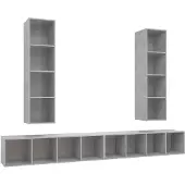 vidaXL Armoires murales TV 4 pcs. Gris béton Bois composite