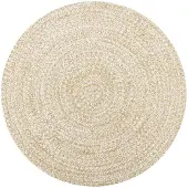 vidaXL Tapis fait à la main Jute Blanc et naturel 90 cm