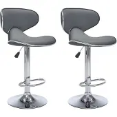 vidaXL Tabouret de bar 2 pcs. Simili cuir gris