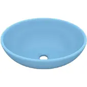 vidaXL avabo ovale mat bleu clair 40x33 cm Céramique