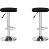 vidaXL Tabouret de bar 2 pcs. noir similicuir