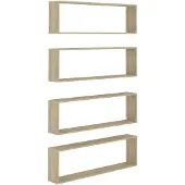 vidaXL Étagères cube murales 4 pcs chêne sonoma bois d'ingénierie