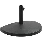 vidaXL Pied de parasol semi-circulaire 15 kg noir polyrésine