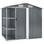 vidaXL Abri de jardin avec étagère Gris 205x130x183 cm Fer