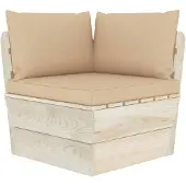 vidaXL Canapé d'angle de jardin en palette avec coussin Bois d'épicéa imprégné