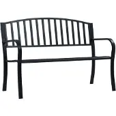 vidaXL Banc de jardin 125 cm noir acier