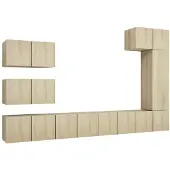 vidaXL Ensemble d'armoires TV 8 pièces en bois composite chêne Sonoma