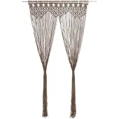 vidaXL Rideau en macramé Taupe 140x240 cm Coton