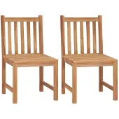 vidaXL Chaises de jardin 2 pcs. Bois massif teck