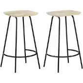 vidaXL Tabouret de bar 2 pcs. Bois massif de manguier