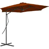 vidaXL Parasol avec mât en acier 300x230 cm Terracota