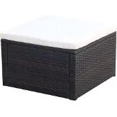 vidaXL Tabouret / repose-pied Résine tressée 53 x 53 x 30 cm Marron