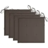vidaXL Coussins de chaise jardin lot de 4 taupe 50x50x4cm tissu oxford