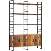 vidaXL Bibliothèque 4 niveaux 124x30x180cm Bois solide de récupération