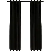 vidaXL Rideaux occultants Aspect de lin 2 pcs Anthracite 140x245 cm