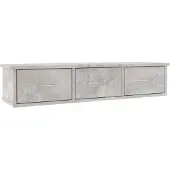 vidaXL Étagère murale avec tiroirs Gris béton bois d'ingénierie