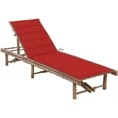 vidaXL Bain de soleil de jardin avec support en bambou