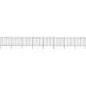 vidaXL Clôture de jardin avec pointes de lance Acier 13,6 x 1,5 m Noir