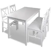 vidaXL Ensemble de salle à manger 5 pièces blanc