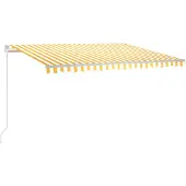 vidaXL Store manuel rétractable 450x300 cm jaune et blanc