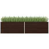 vidaXL Lit surélevé de jardin Marron 320x80x77 cm Acier galvanisé