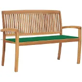 vidaXL Banc de jardin empilable avec support 128,5 cm bois massif teck