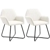 vidaXL Chaise de salle à manger 2 pcs. Tissu crème