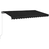 vidaXL Marquise manuellement rétractable avec LED 400x350 cm Anthracite