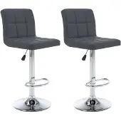 vidaXL Tabouret de bar 2 pcs. Simili cuir gris