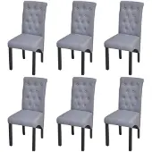 vidaXL Chaises de salle à manger 6 pcs. Tissu gris clair