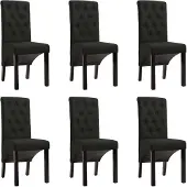 vidaXL Chaise de salle à manger 6 pcs. tissu noir