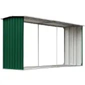 vidaXL Abri de stockage de bois Acier galvanisé 330x92x153 cm Vert