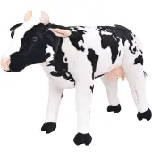 vidaXL Peluche "Tautendorf" en polyester noir et blanc. Dimensions (l/h) 76x49 cm