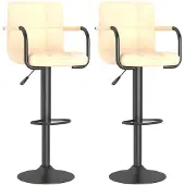 vidaXL Tabouret de bar 2 pcs. Velours crème