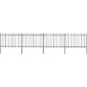 vidaXL Clôture de jardin avec design d'arceau Acier 6,8 x 1,2 m Noir