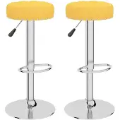 vidaXL Tabouret de bar 2 pcs. jaune moutarde Tissu
